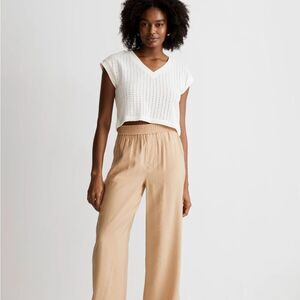 Madewell Knit Mesh V-Neck Crop Tee Size Medium